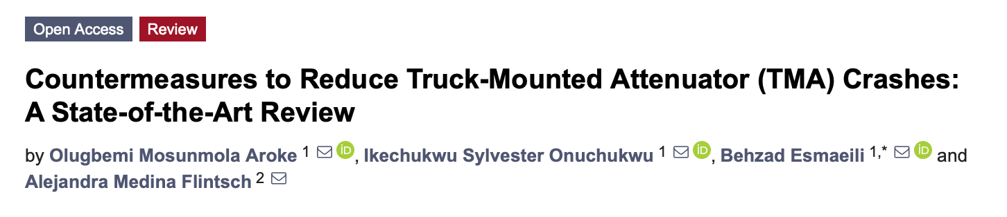Countermeasures to Reduce Truck-Mounted Attenuator (TMA) Crashes: A State-of-the-Art Review