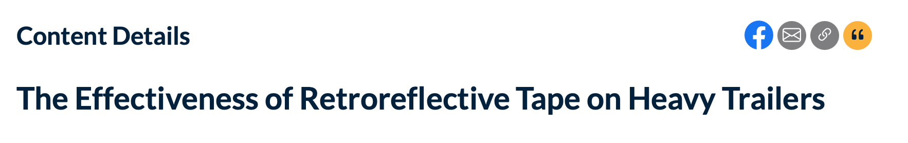 The Effectiveness of Retroreflective Tape on Heavy Trailers